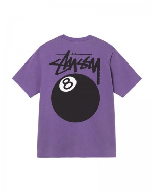 Stüssy 8 Ball Pigment Dyed T-shirt Lila | Sverige 265SBYGVH