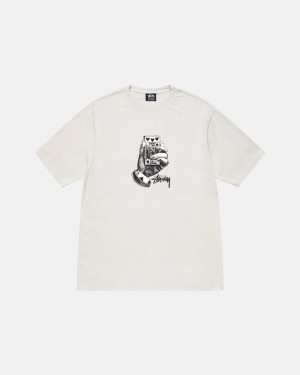 Stüssy All Bets Off Pigment Dyed T-shirt Vita | Sverige 823EYQKIV