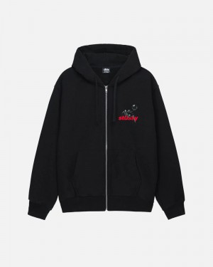 Stüssy Apocalypse Zip Hoodie Svarta | Sverige 316VHSNAJ