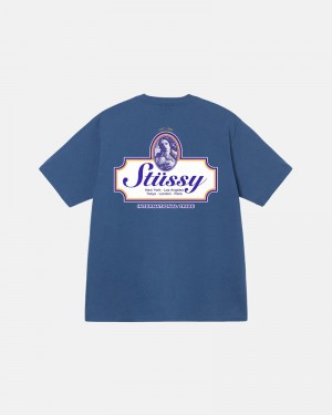 Stüssy Authentic T-shirt Blå | Sverige 510MGCBLT