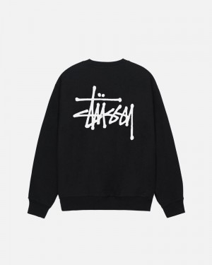 Stüssy Basic Crew Sweatshirt Svarta | Sverige 728MROBJI