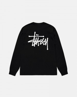 Stüssy Basic LS T-shirt Svarta | Sverige 960JLKYFS