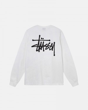 Stüssy Basic LS T-shirt Vita | Sverige 081UAGMVE