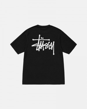 Stüssy Basic Pigment Dyed T-shirt Svarta | Sverige 173OUJHWN