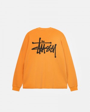 Stüssy Basic Stock LS Thermal Tröja Gula | Sverige 418XCNRIP