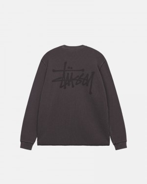 Stüssy Basic Stock LS Thermal Tröja Svarta | Sverige 943DYOBRM