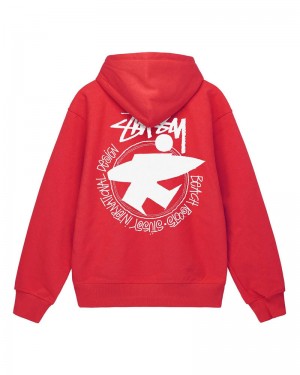 Stüssy Beach Roots Hoodie Röda | Sverige 536BIQMVZ