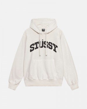 Stüssy Block Sport Pigment Dyed Hoodie Vita | Sverige 830ASGYUP