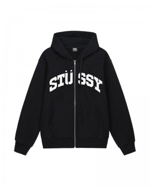 Stüssy Block Sport Zip Hoodie Svarta | Sverige 965PWCVDK