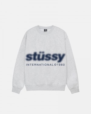 Stüssy Blur Crew Sweatshirt Grå | Sverige 106SDZRGH