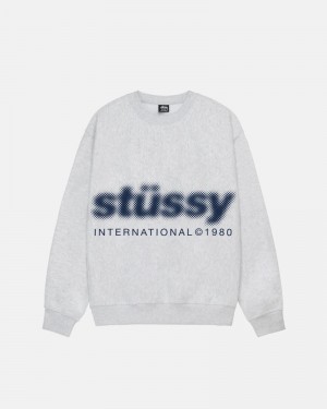 Stüssy Blur Crew Sweatshirt Grå | Sverige 389ZUQEMO