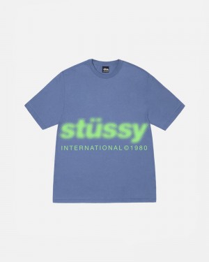 Stüssy Blur T-shirt Blå | Sverige 824ZQGYMC