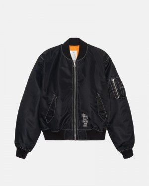 Stüssy Built Reversible Bomber Jacka Svarta | Sverige 310BNYXMQ