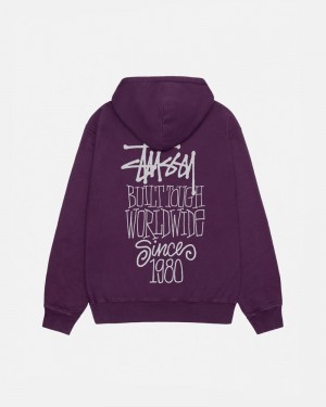 Stüssy Built Tough Pigment Dyed Hoodie Lila | Sverige 027SNOELM