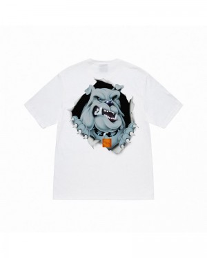 Stüssy Bulldog Ripper T-shirt Vita | Sverige 068NDOHRI