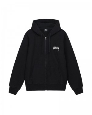 Stüssy Burning Stock Zip Hoodie Svarta | Sverige 419WUGNHT