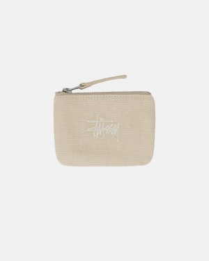 Stüssy Canvas Coin Pouch Plånbok Beige | Sverige 703FVKEQZ