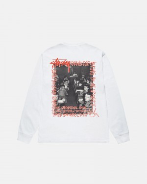 Stüssy Classroom LS T-shirt Vita | Sverige 287UBWAHJ