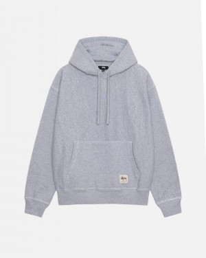 Stüssy Contrast Stitch Label Hoodie Grå | Sverige 902THPOUF