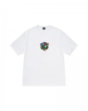 Stüssy Cube T-shirt Vita | Sverige 248ZJWFVK