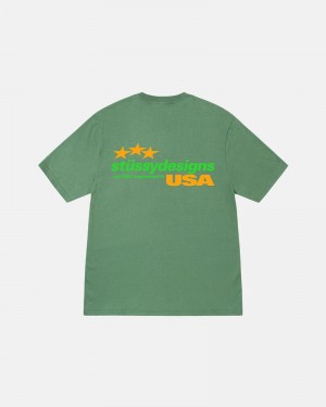 Stüssy Designs Usa T-shirt Gröna | Sverige 658IXFTAJ