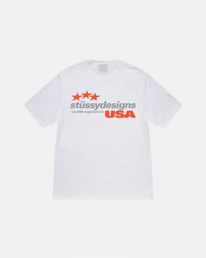 Stüssy Designs Usa T-shirt Vita | Sverige 623XOKVPM