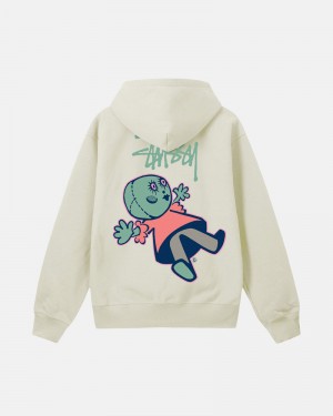 Stüssy Dollie Zip Hoodie Beige | Sverige 284GWOBDY