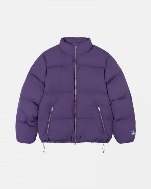 Stüssy Down Puffer Nylon Jacka Lila | Sverige 643ZGAOCN