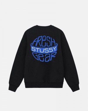 Stüssy Fresh Gear Crew Sweatshirt Svarta | Sverige 157IRWMTS