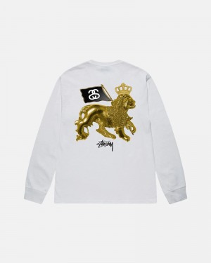 Stüssy Gold Lion LS Tee Sweatshirt Guld | Sverige 647MOJELH