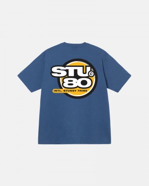 Stüssy Hot 80 T-shirt Blå | Sverige 975XTKWJS