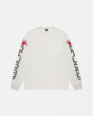 Stüssy Jumbo LS Pigment Dyed T-shirt Beige | Sverige 716UXVDBO