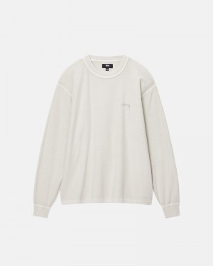 Stüssy Lazy LS T-shirt Beige | Sverige 310HSFQNT