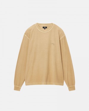 Stüssy Lazy LS T-shirt Guld | Sverige 295GYEZMV