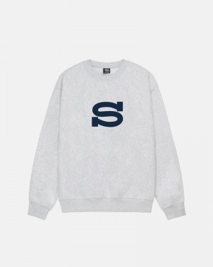 Stüssy Letterman Crew Sweatshirt Grå | Sverige 143MNZQCF