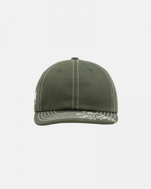 Stüssy Low Pro Basic Stitch Strapback Kepsar Olivgröna | Sverige 324IRHFPS