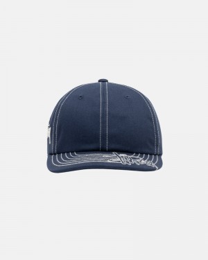 Stüssy Low Pro Basic Stitch Strapback Kepsar Marinblå | Sverige 093BPKDRG