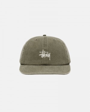 Stüssy Low Pro Basic Washed Strapback Kepsar Olivgröna | Sverige 378JNFCVL