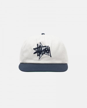 Stüssy Mid-Depth Basic Star Strapback Kepsar Vita | Sverige 095BNFOSR