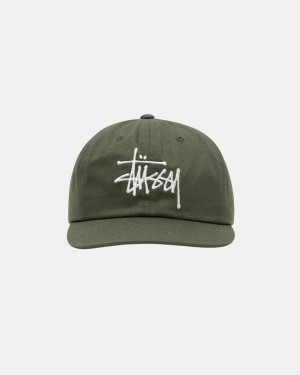 Stüssy Mid-Depth Basic Strapback Kepsar Olivgröna | Sverige 864UCPFWG