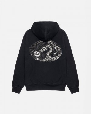 Stüssy Mosaic Dragon Pigment Dyed Hoodie Svarta | Sverige 862FLHODS