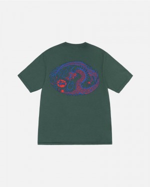 Stüssy Mosaic Dragon Pigment Dyed T-shirt Gröna | Sverige 610VUXASO