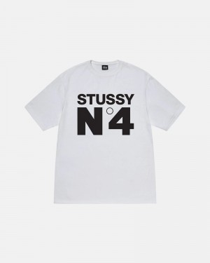 Stüssy No.4 T-shirt Vita | Sverige 025GPSZJI