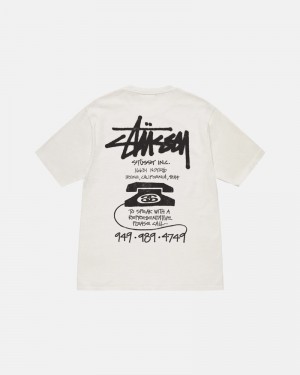 Stüssy Old Phone Pigment Dyed T-shirt Vita | Sverige 261MXYGEW