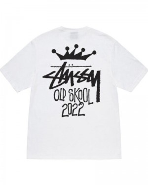 Stüssy Old Skool 22 T-shirt Vita | Sverige 708QGWPIH