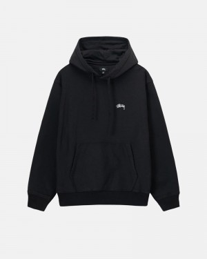 Stüssy Overdyed Stock Logo Hoodie Svarta | Sverige 492FSQLDN