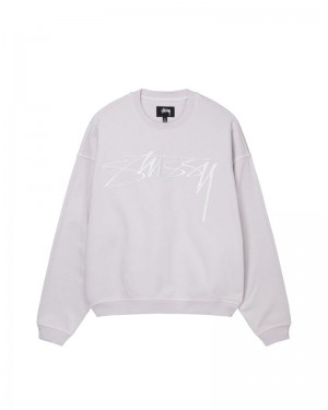 Stüssy Relaxed Smoothstock Crew Sweatshirt Grå | Sverige 182KTLZGD