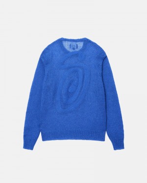 Stüssy S Loose Knit Tröja Blå | Sverige 794KGNCZE