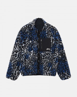 Stüssy Sherpa Reversible Jacka Leopard | Sverige 476VRBYMH