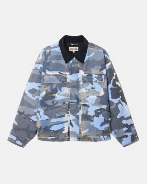 Stüssy Shop Spray Dye Canvas Jacka Camo | Sverige 196PCSYIJ